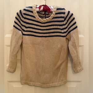 LOFT 100% Cotton Striped Back Zip Sweater MP Like New